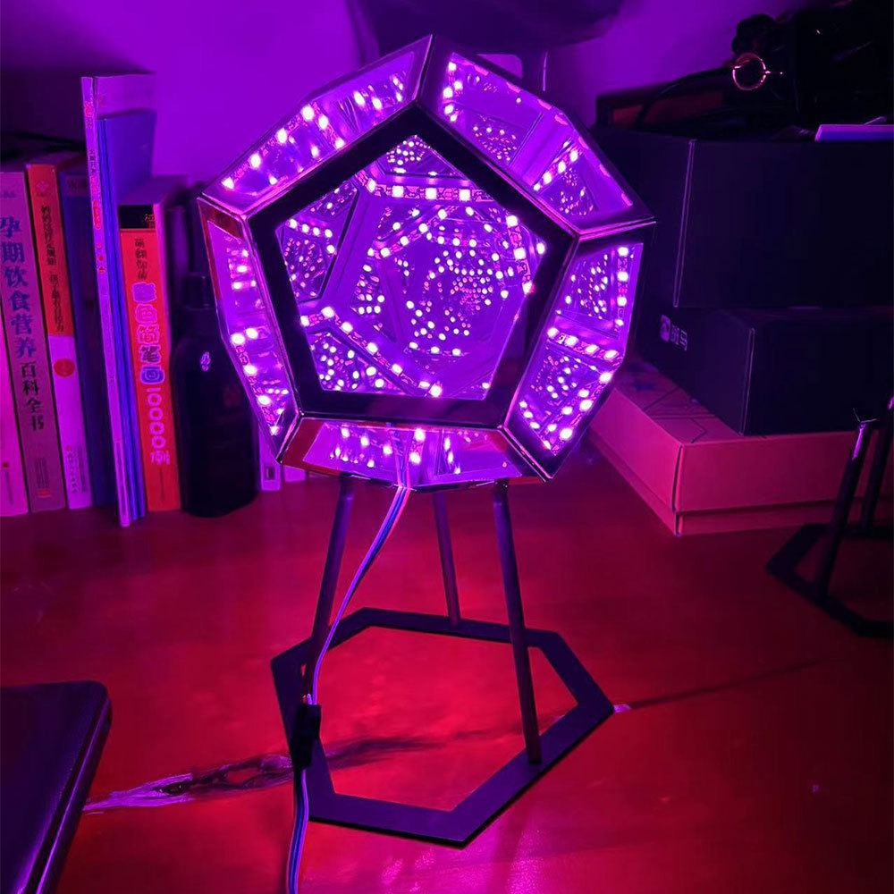 Infinity Dodecahedron Color Art Light, Usb Exquisite Creative Cool Infinite Dodecahedron Lamp