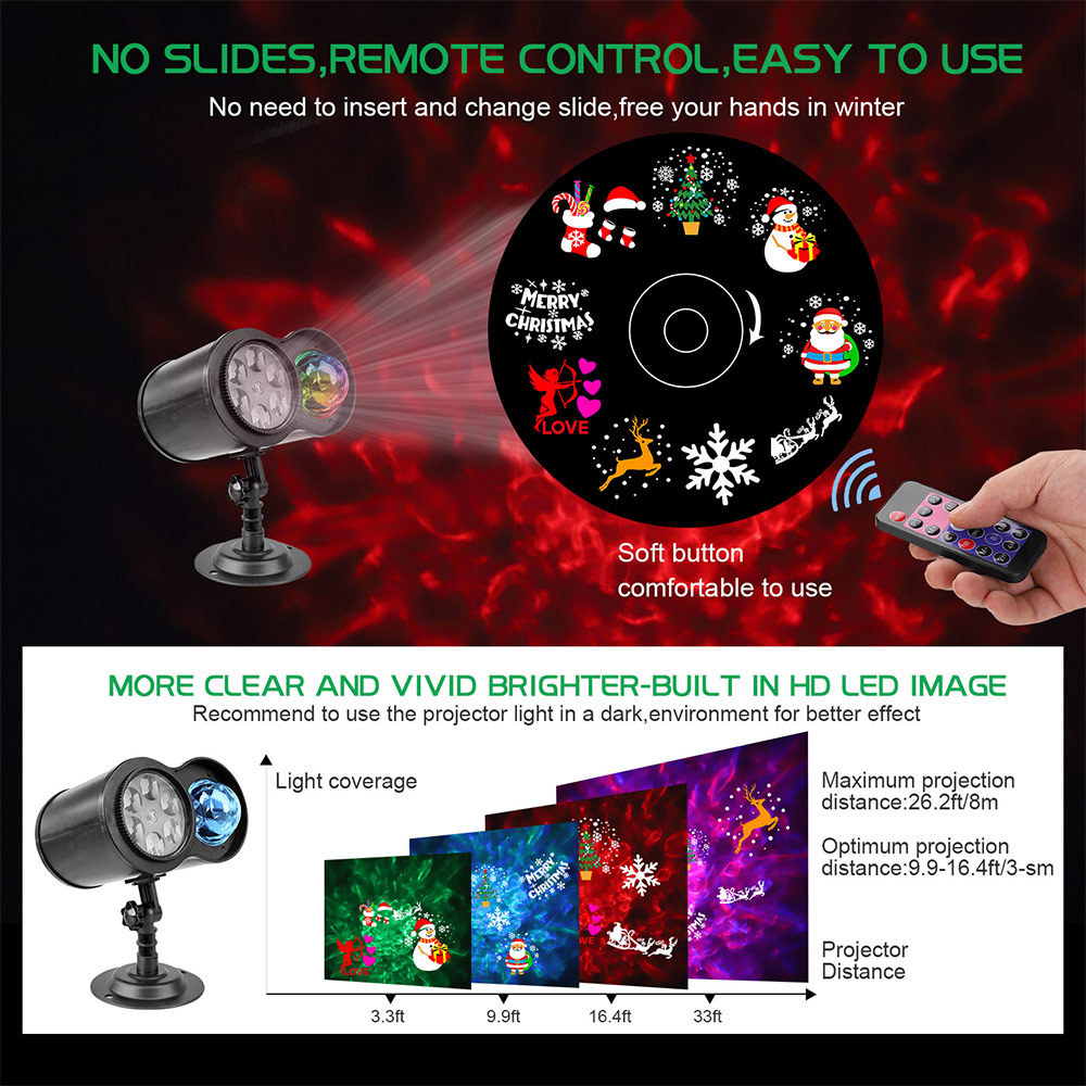 Halloween Christmas Projector Lights, Waterproof Outdoor Indoor Holiday Laser Christmas Light