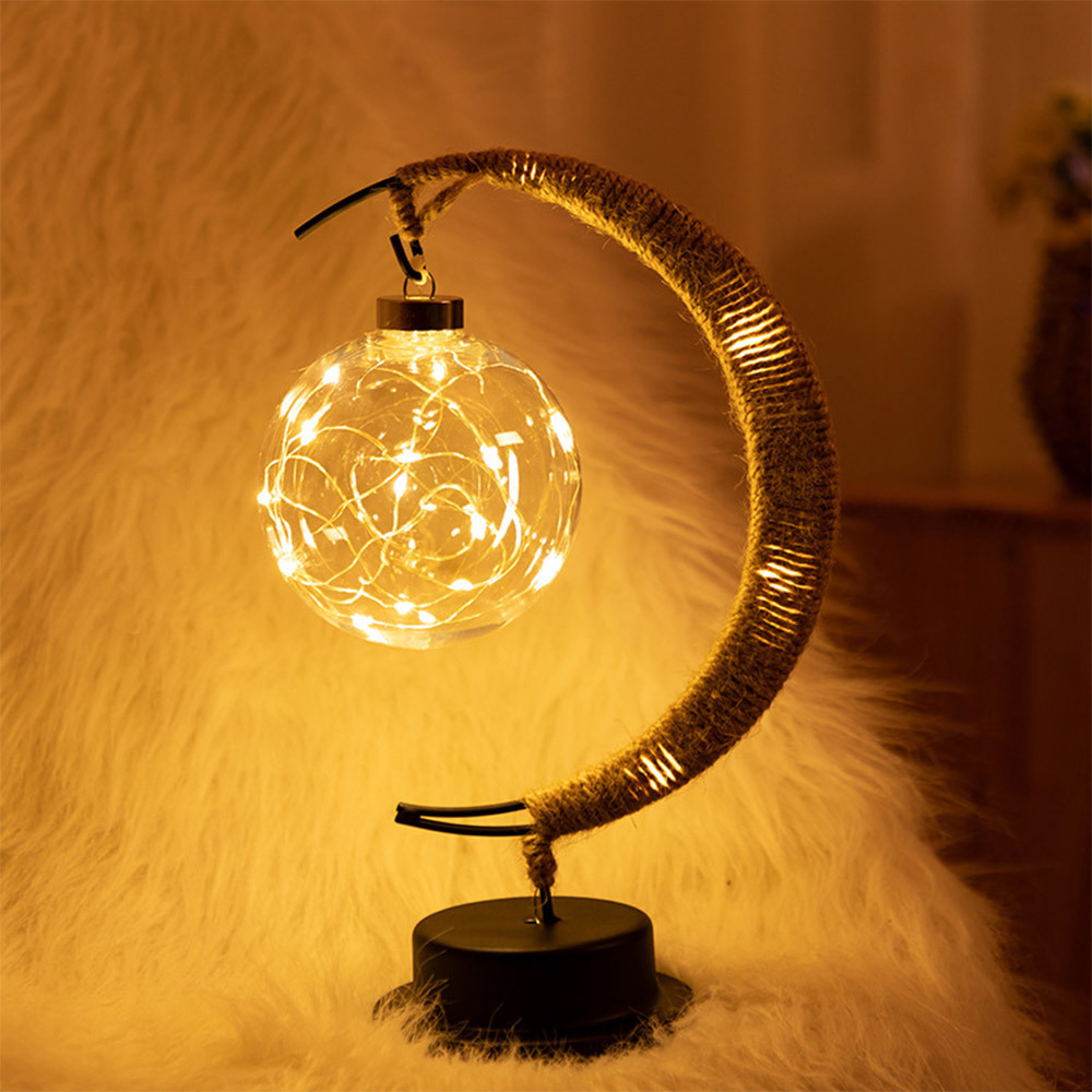 LED Magic Moon Night Light, Battery Operated Enchanted Lunar Lamp for Home Decorations