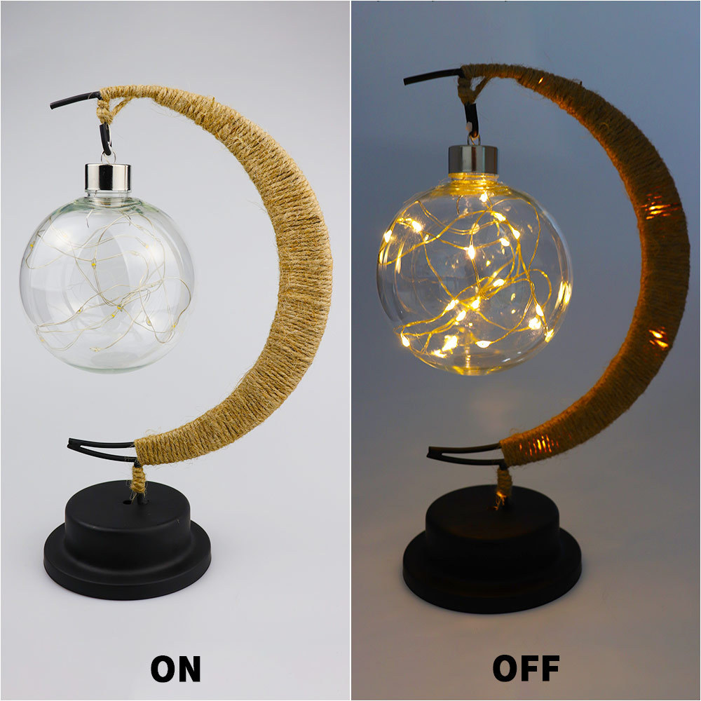 LED Magic Moon Night Light, Battery Operated Enchanted Lunar Lamp for Home Decorations