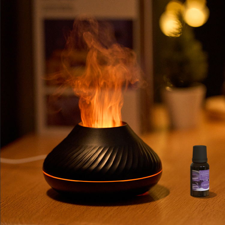 Morden Humidification Electric Essential Oil 6.5W Tabletop Fire Flame Humidifier Aroma For Home Office Flame Fire Diffuser