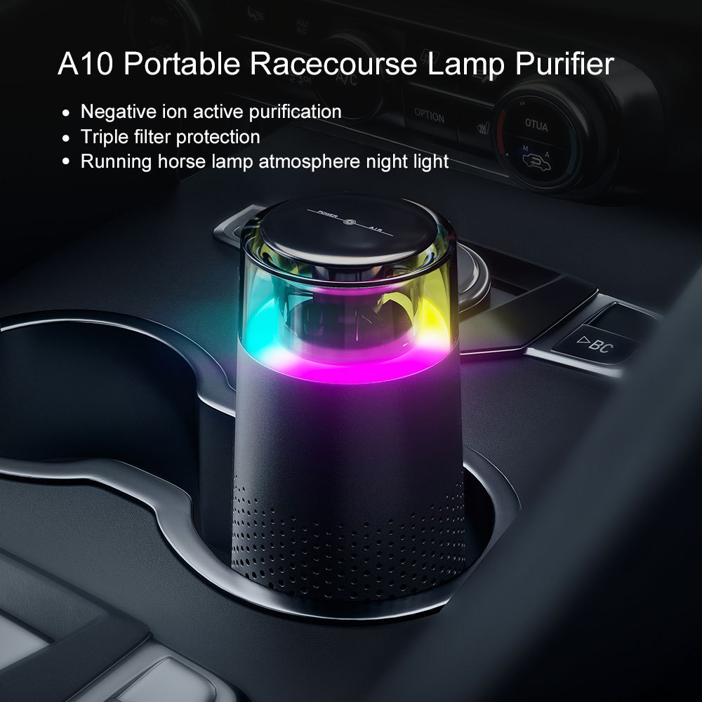 Wholesale Touch Control Mini Home Car Fresh Air Purifier Hepa Filter Gradient Light Smart Screen Air Freshener For Cars