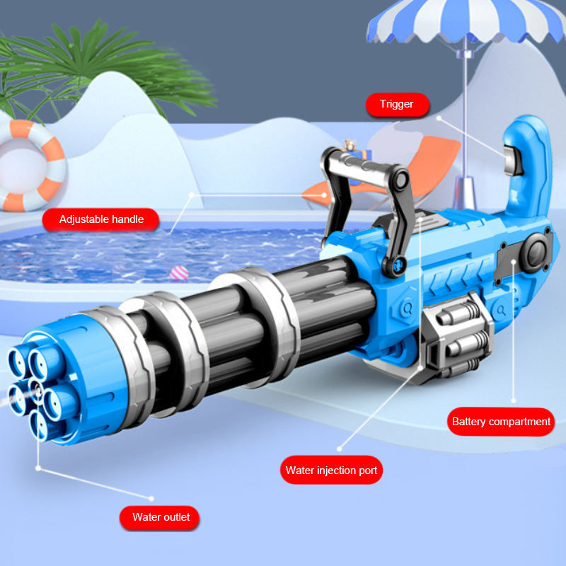 Large Gatling Electric Soaker Water Gun Toy Water Festival Toys Summer Outdoor Pool Splash Spray Gun For kids