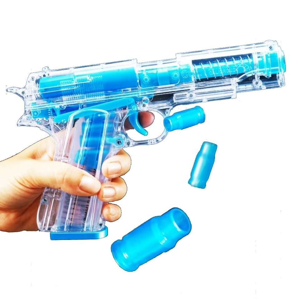 Luminous 1911 Shell Ejecting Toy Gun Pistol Transparent EVA Safety Soft Bullets Gun Toy Foam Dart Blaster Bullet Guns Weapon