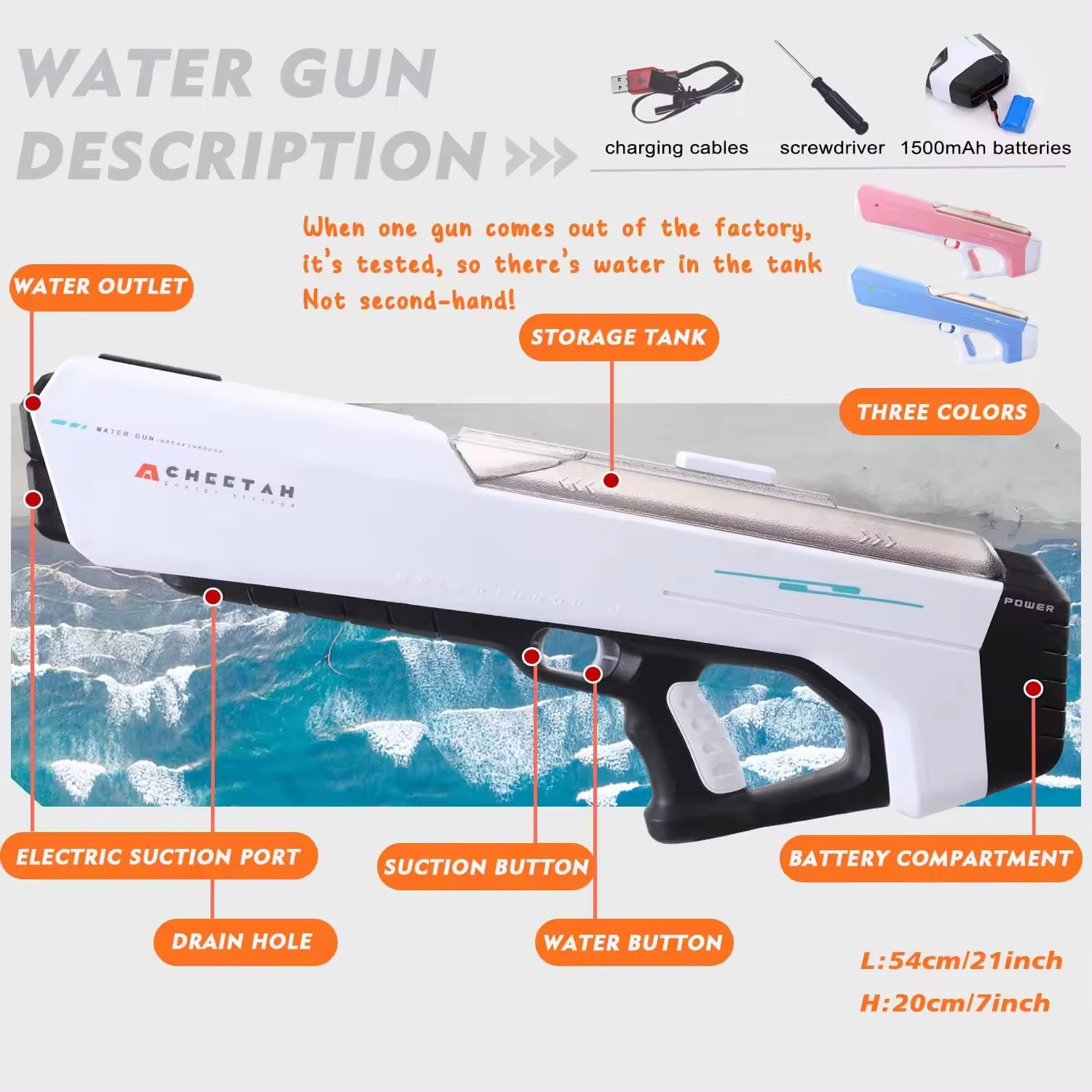 Summer Pool Automatic Suction Water Squirt Gun Toy Large-capacity Continuous Powerful Electric Water Gun Toys