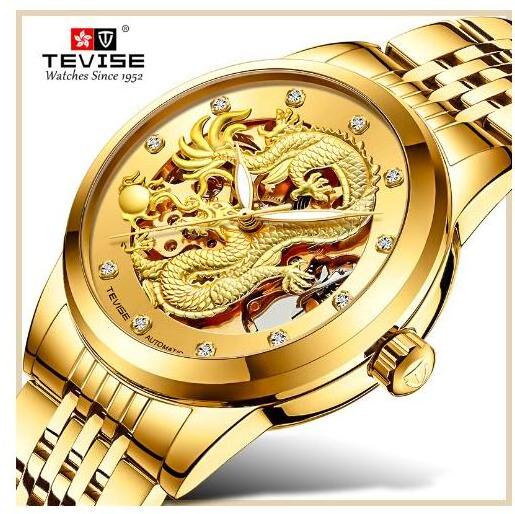 Tevise top brand new men's watch waterproof luminous automatic mechanical high-end precision steel clock gold watches