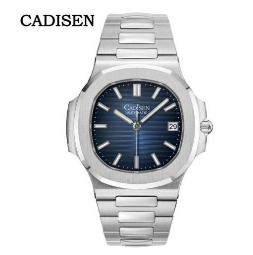 CADISEN Automatic Mechanical Luxury Square Watch Stainless Steel Strap Waterproof Fashion Watch for Men