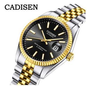 CADISEN 8053 Men's Gold Mechanical watch luxury automatic man wristwatch stainless steel waterproof clock man