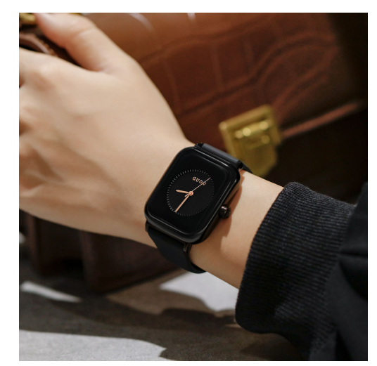 GUOU Top Brand Ladies Watch Rectangle Dial Quartz Watches for women Silicone Strap Women Watches Hour Clock relogio feminino