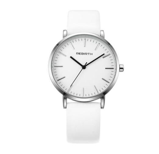 REBIRTH luxury grey ladies quartz watch costume Genuine Leather band waterproofing small Simple student watch factory