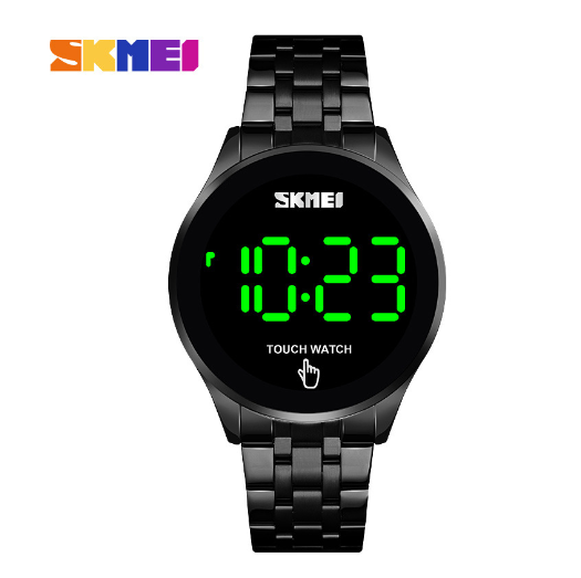 Skmei 1579 Orologio Digitale Uomo Touch LED Watches Wristwatch Screen Steel Waterproof for Men 30m Glass Leather SHANGHAI Alloy