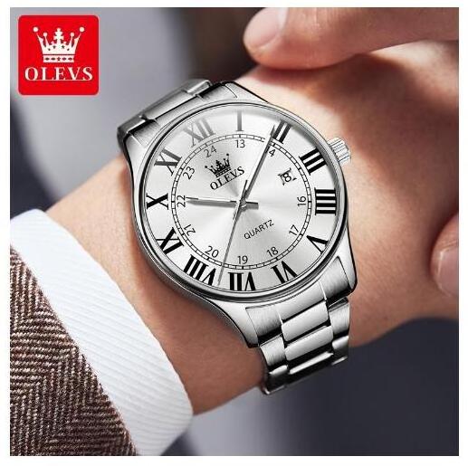 OLEVS 2911 Roma Style Strap Luxury Mens Watches Men Wrist With Custom Logo Watch Luminous Waterproof Chronograph Quartz Watch