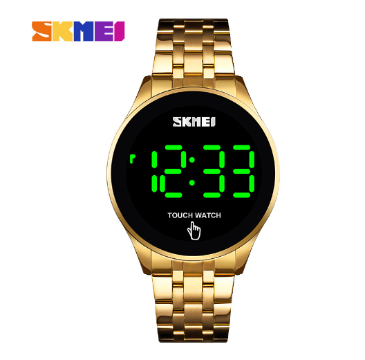 Skmei 1579 Orologio Digitale Uomo Touch LED Watches Wristwatch Screen Steel Waterproof for Men 30m Glass Leather SHANGHAI Alloy