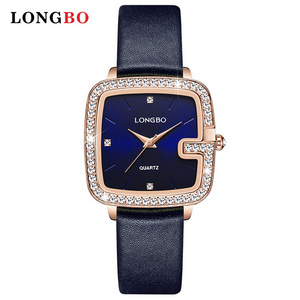 LONGBO Large dial classic design G shape women's fashion watch Elegant women's leather quartz watch Luxury women's watch gift