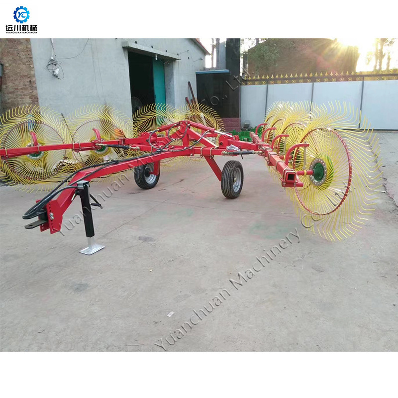 Tractor pto hydraulic finger wheel hay rake   Agricultural Equipment Grass Hay Rake Finger Tractor Plate Hay Rake