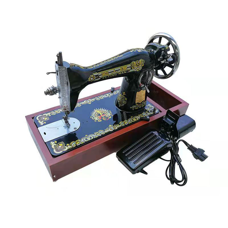 Head Electric Portable Desktop Sewing Machine with Thick Pedal Mini Sewing Machine Household Old-fashioned Butterfly