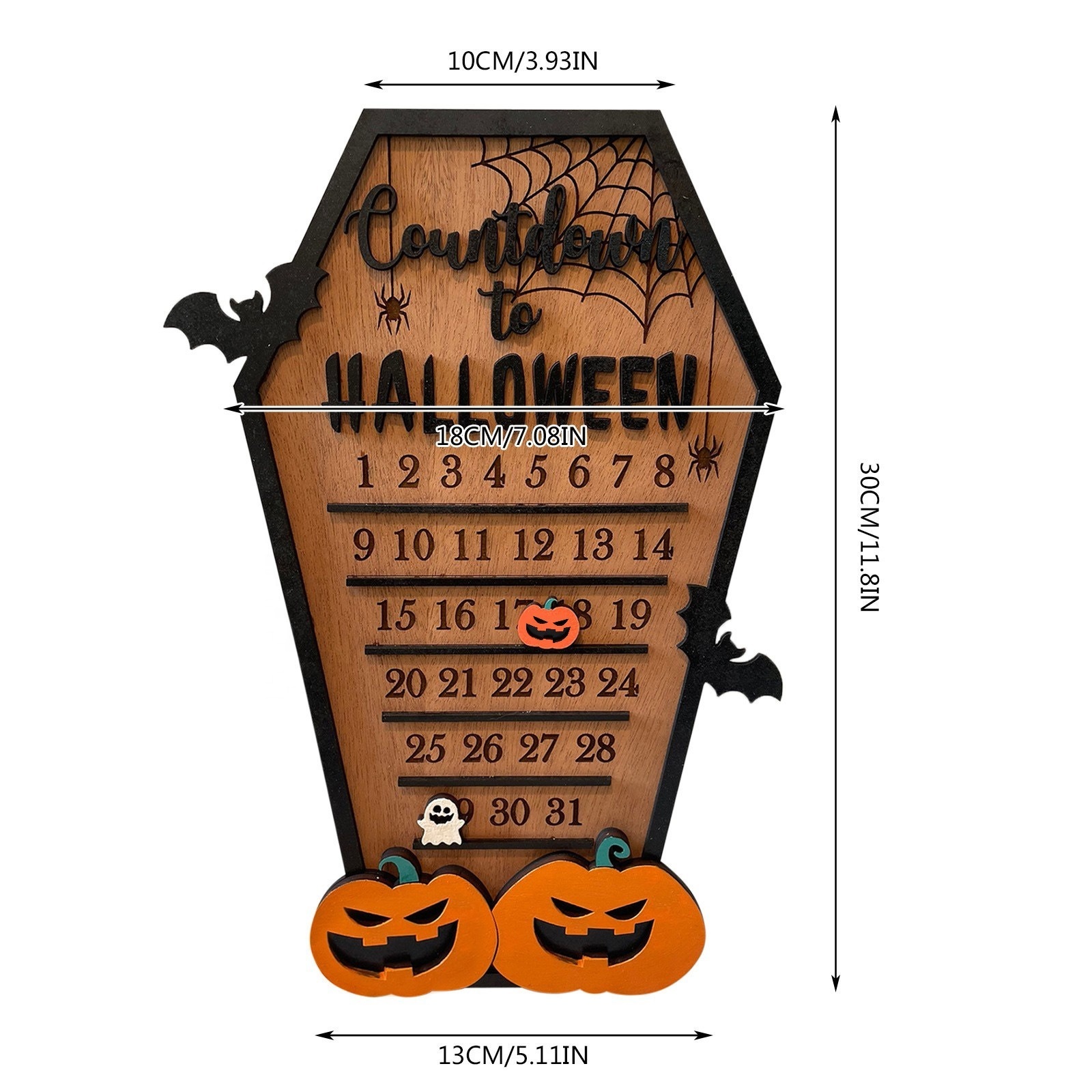 OEM Halloween Advent Countdown,DIY Halloween Countdown Sign with Bat Pumpkin Halloween Decoration M-356