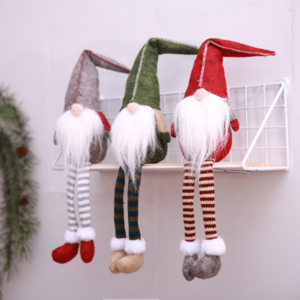 Christmas Decoration Cute Sitting Long-legged Elf Festival New Year Dinner Party  Christmas Decorations for Home