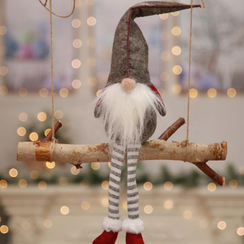 Christmas Decoration Cute Sitting Long-legged Elf Festival New Year Dinner Party  Christmas Decorations for Home