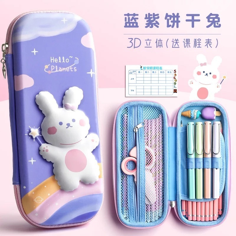 Unicorn Pencil Case for Girls,3D EVA Cute Pencil case Large Capacity Pencil Box with Double Zipper, Pencil Box M-052