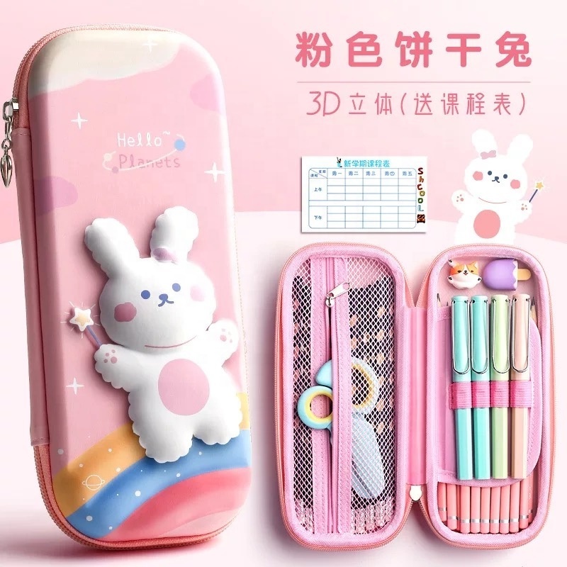 Unicorn Pencil Case for Girls,3D EVA Cute Pencil case Large Capacity Pencil Box with Double Zipper, Pencil Box M-052