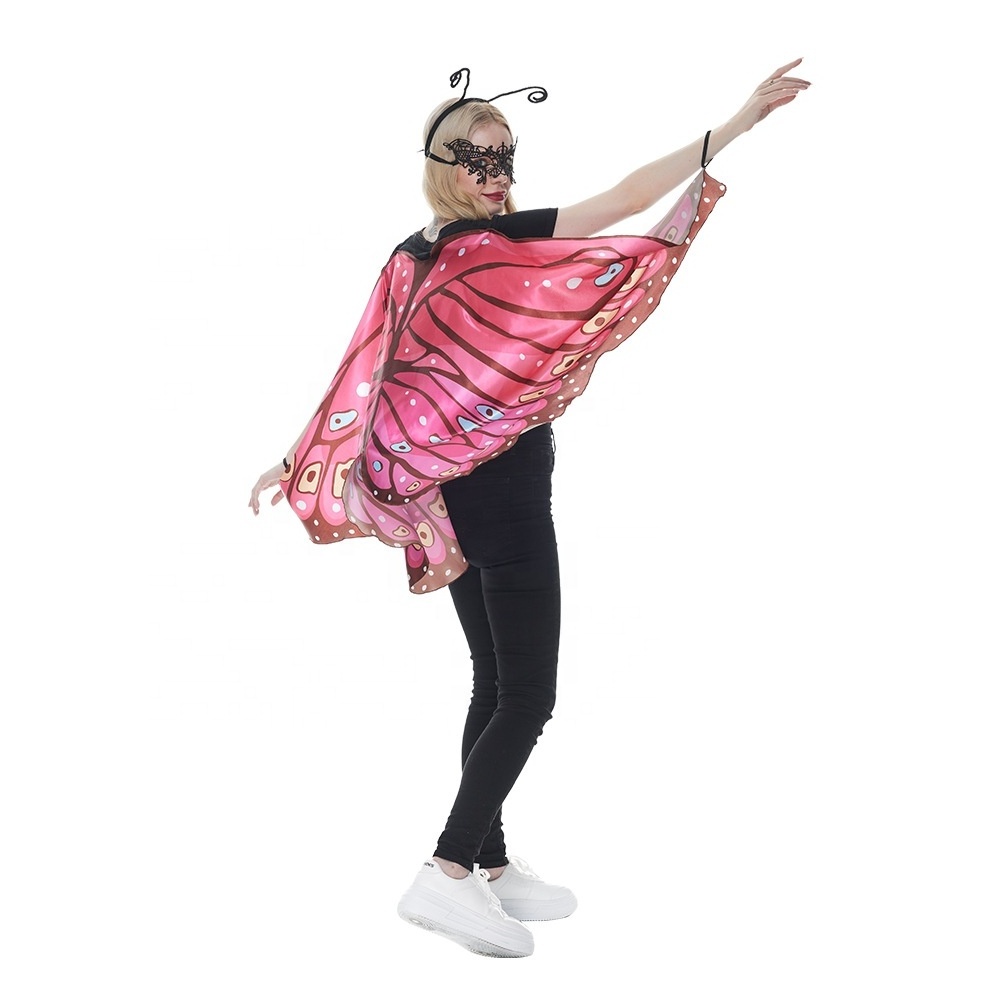 Women Butterfly Wings Shawl Fairy Ladies Cape Halloween Dress Up Costume M-311