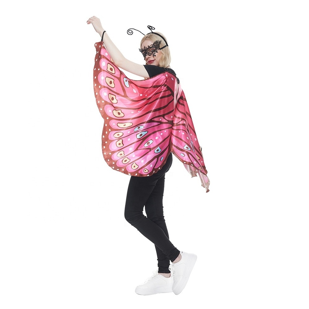 Women Butterfly Wings Shawl Fairy Ladies Cape Halloween Dress Up Costume M-311