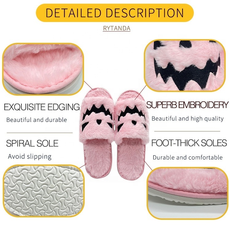 Halloween Pumpkin Slippers Fuzzy Demon Slippers Soft Plush Bat Slippers M-380