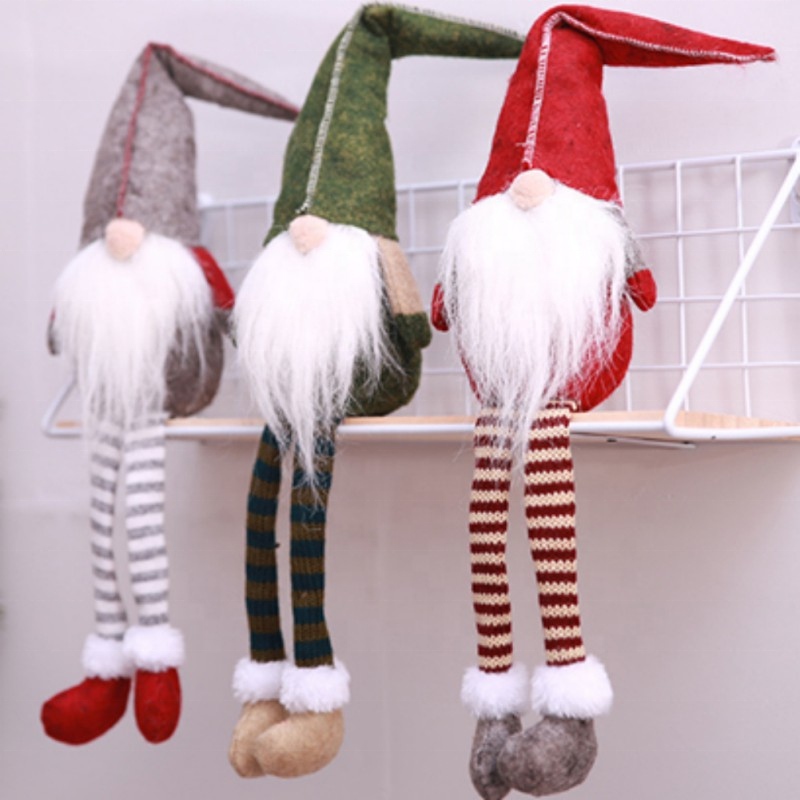 Christmas Decoration Cute Sitting Long-legged Elf Festival New Year Dinner Party  Christmas Decorations for Home