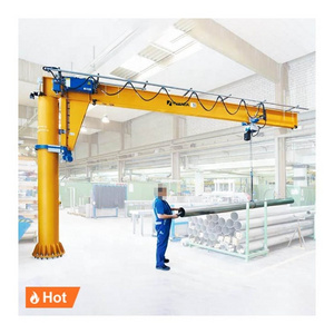 360 degree rotating swing slewing arm jib crane Stationary workshop rotary arm jib crane 1 ton with chain hoist for sale