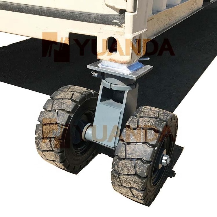 2 3 4 5 6 7 8 Ton Heavy Duty Outdoor Pneumatic Rubber Dual Wheel Swivel ISO Cargo Shipping Container Dolly Wheels Caster Wheels