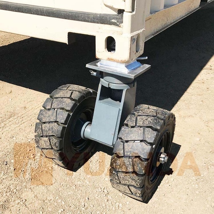 2 3 4 5 6 7 8 Ton Heavy Duty Outdoor Pneumatic Rubber Dual Wheel Swivel ISO Cargo Shipping Container Dolly Wheels Caster Wheels