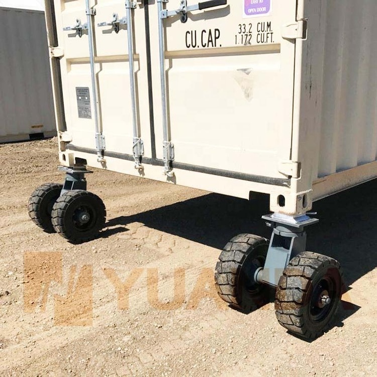 All-terrain All Terrain ISO 16ft 8ft 20ft 40ft Storage Shipping Container Rubber Tire Roller Caster Wheels