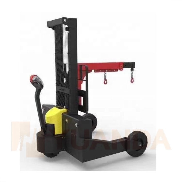 Outdoor workshop rough terrain rubber tire wheel electric move battery power operated floor crane hydraulic lift boom crane