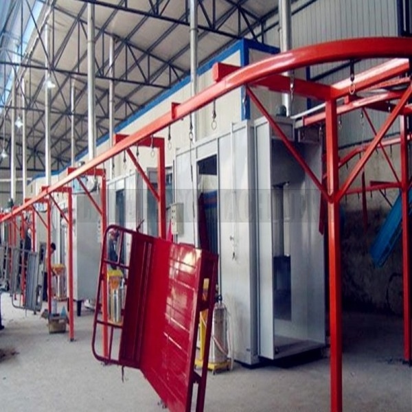 Motor drive automatic spray paint booth oven line system hang pin trolley roller overhead chain conveyor for powder coating line