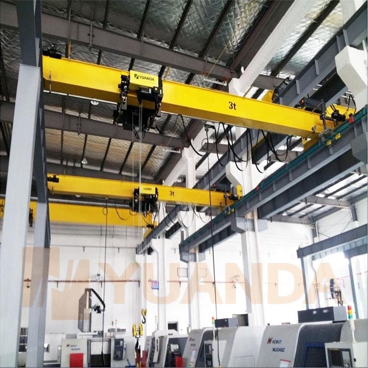 China 1 2 3 4 5 6 7 7.5 8 9 10 12 15 20 t Industrial Hoist Overhead Beam Single Girder Workshop Bridge Crane for sale