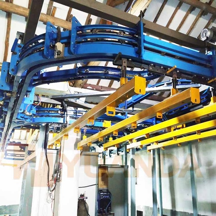 Heavy duty flexible painting line carrier trolley P&H system power-free power and free hanging overhead chain conveyor