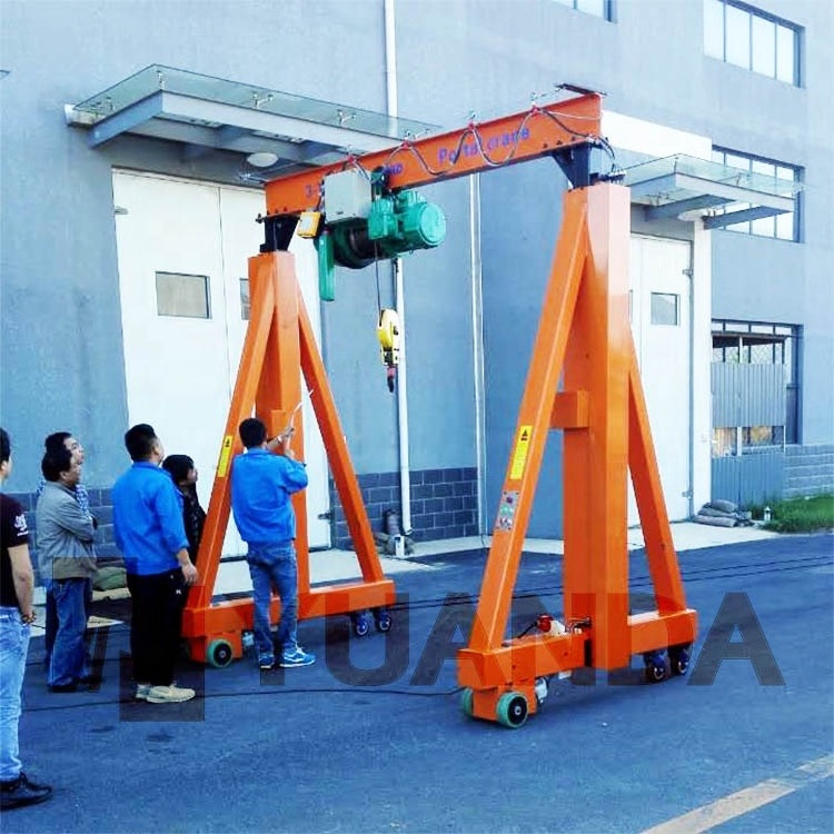 Workshop mobile 1 2 3 5 8 10 15 20 25 ton electric lift travel mini portal small a frame portable hoist gantry crane with wheels