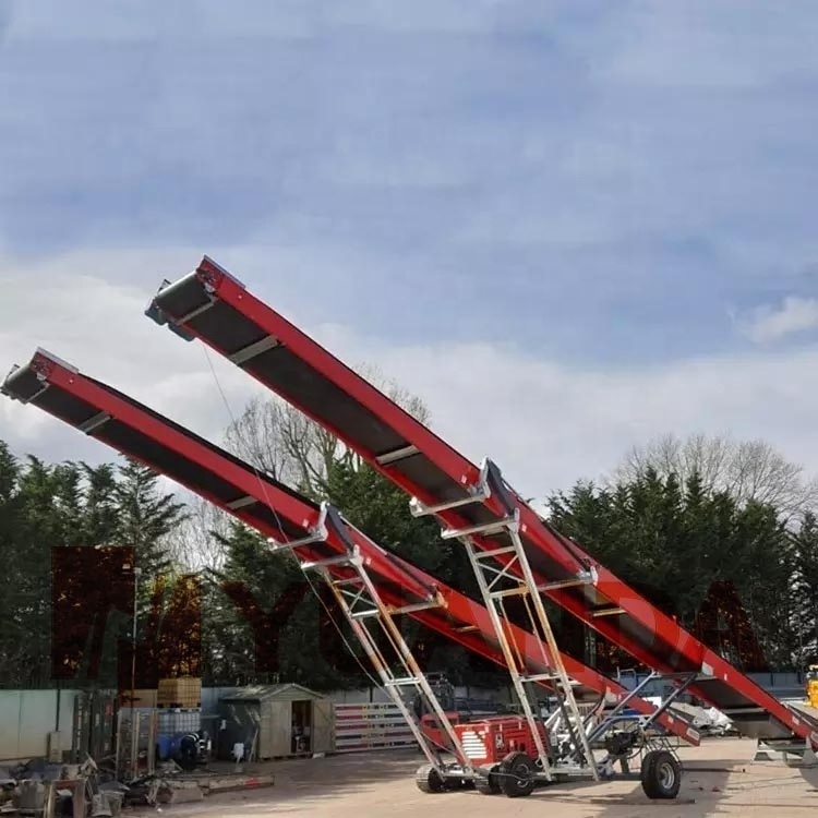 Telescopic Adjusted Extendable Crawler Track Radial Stack Load Mobile Troughed Hopper Belt Conveyor for Bulk Material Handling