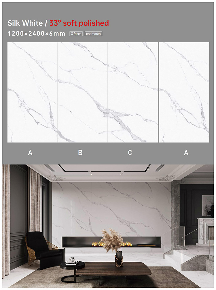 Artificial Stone Tile Polished Marble Slab High Quality Sintered Stone Slab for Flooring Walls