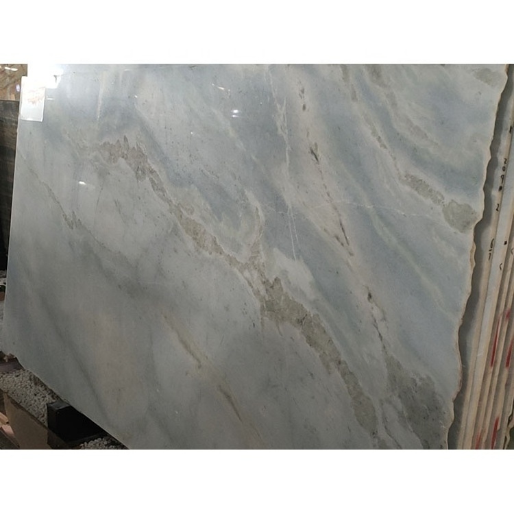 Azul cielo quartzite slab polished  floor tile green vein sky light blue marble