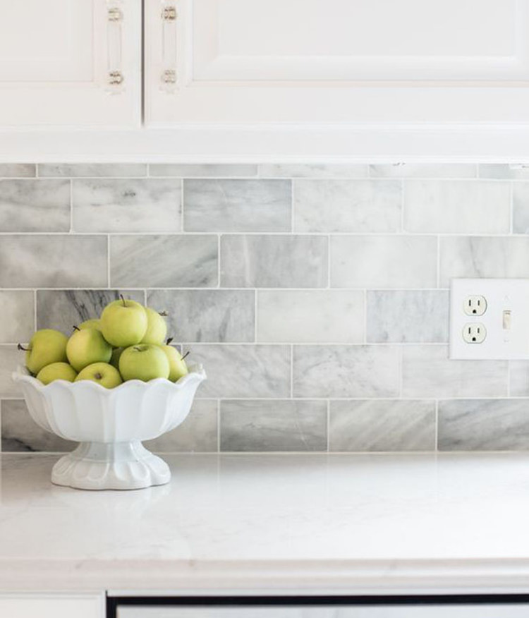 Kitchen Backsplash Peel and Stick Natural Marble Mosaic Tile Self Adhesive Mosaic Tile