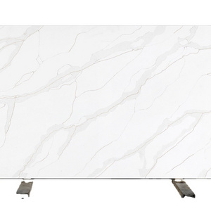 Polished Artificial Quartz Stone Slab Calacatta Gold Quartz for Kitchen Countertops