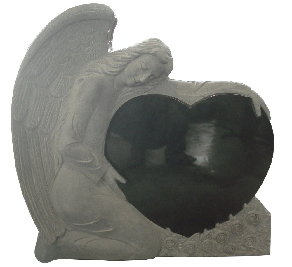 Granite cemetery angel statue cherub Tombstone and Monument headstone for cemeteries