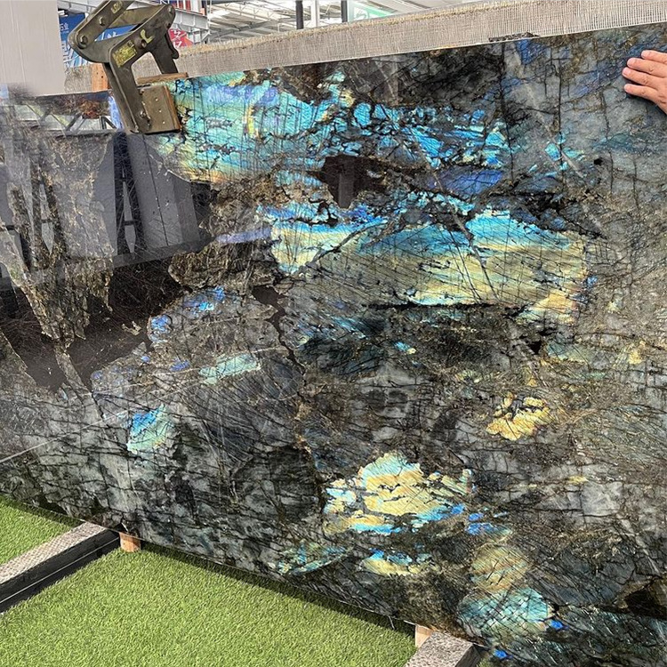 Natural Granite Flooring Tiles Lemurian Labradorite Blue Granite for Wall Panel and Floor Tiles