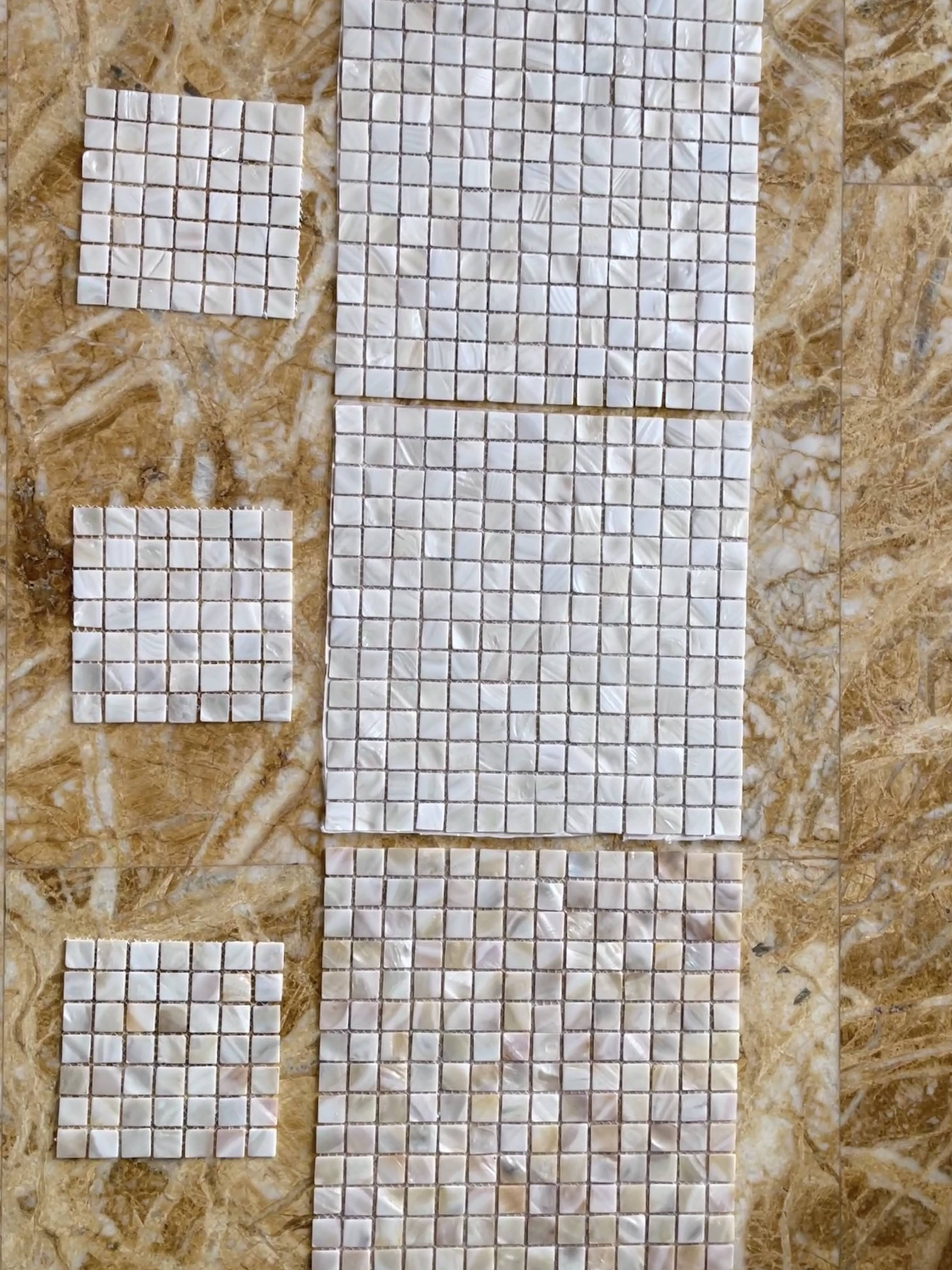 YDSTONE Pearl Shell Mosaic Wall Tiles Square Home Decorative Back Mesh Waterproof Shell Mosaics Tile