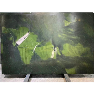 Luxury Green Marble Slab Brazil Green Avocatus Quartzite Slab For Tv Background Marble Wall Panel