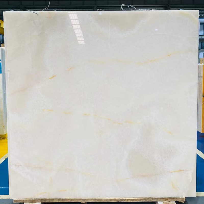 Backlit Onyx Panel Stone Tiles Snow White Onyx Marble Slab Natural White Onyx