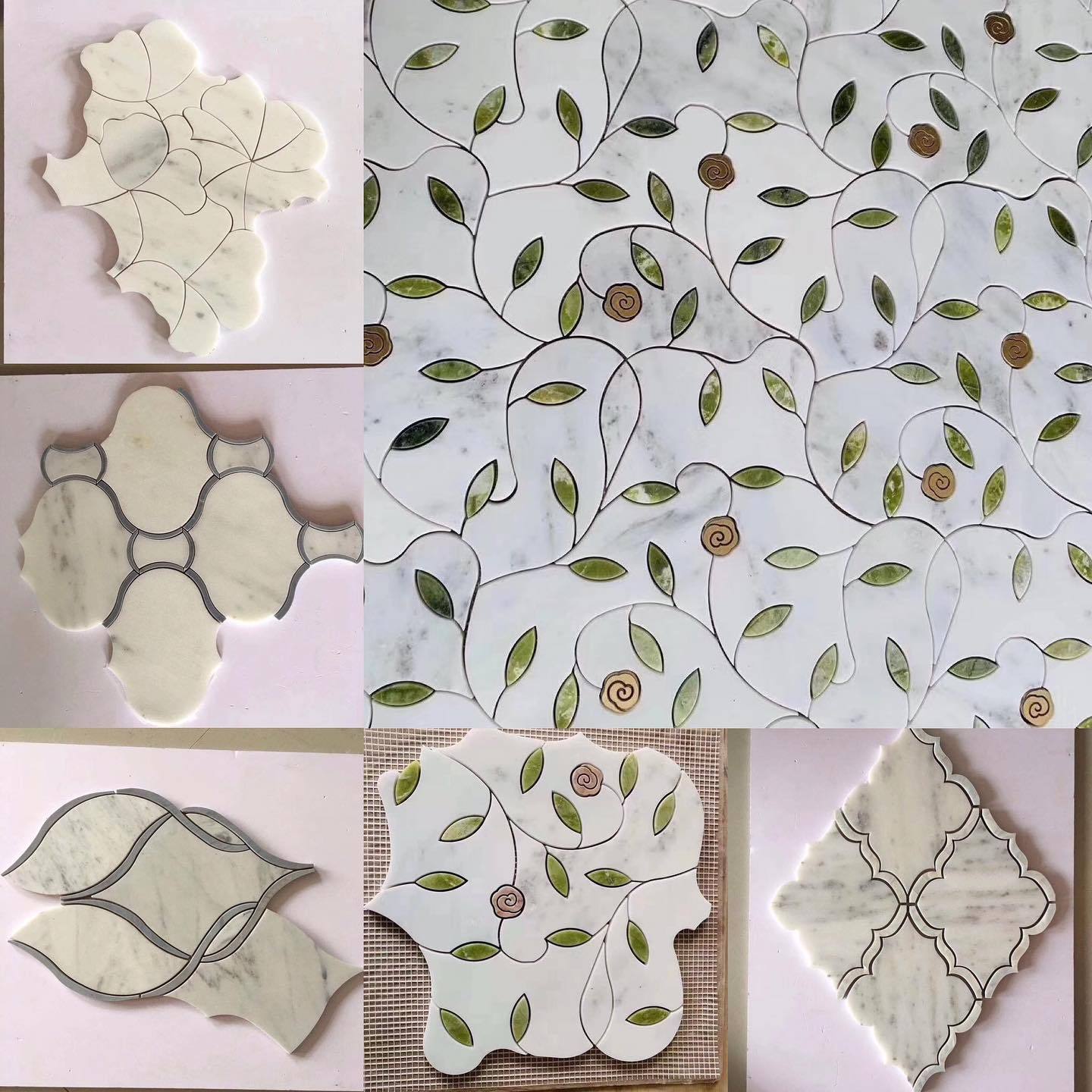 Kitchen Backsplash Tile Mosaic Home Decor Peel And Stick Tile Leaf Shaped Natural Carrara Marble Mosaic Tile