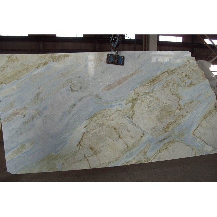 Azul cielo quartzite slab polished  floor tile green vein sky light blue marble